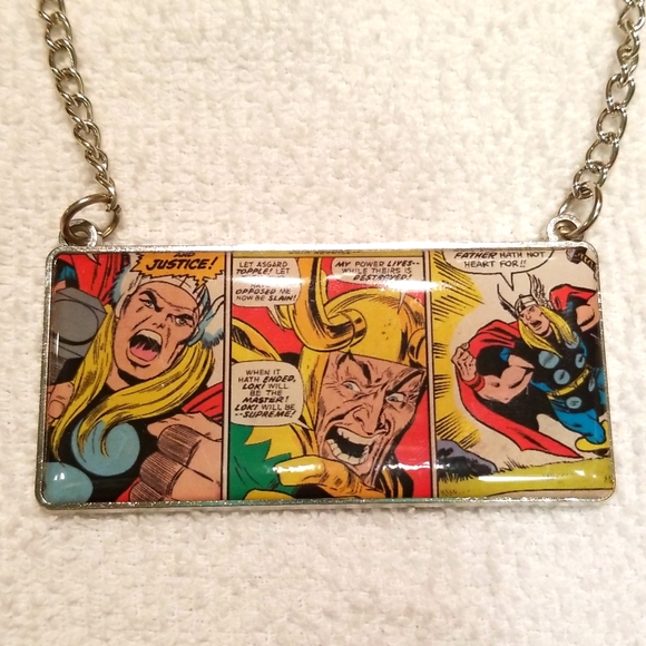 Marvel Jewelry - ⚡Thor and Loki Marvel vintage comic strip necklace⚡